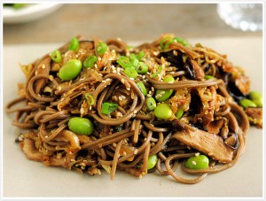 Soba Noodles with Shiitakes and Cabbage