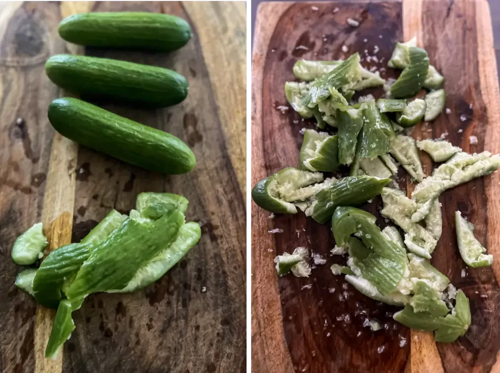 Smashed cucumbers